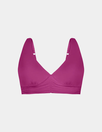 Ruched Deep V Bikini Top