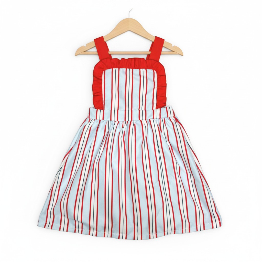 All-American Stripes Dress with Ruffles
