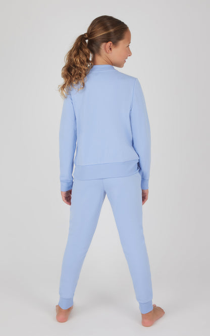 90 Degree by Reflex Girls 2 PC Terry Crossover Long Sleeve Top + Brushed Jogger Set