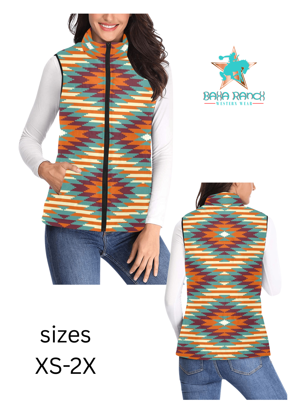 Baha Ranch Chama Valley Aztec Puffy Vest