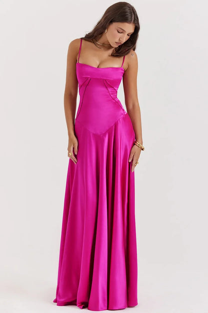 Women's new sexy slip dress slim backless dress long evening dress for women