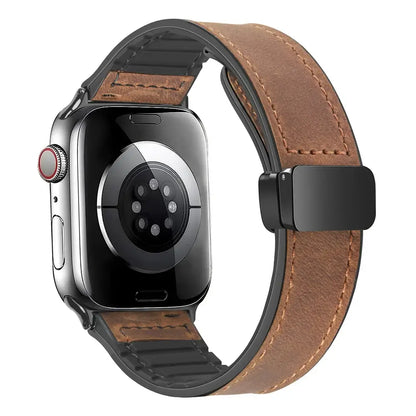 Apple Watch Genuine Leather Band - Stylish Magnetic Strap