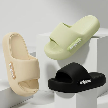 Thick Bottom Cloud Slippers Women Fashion Letter Print Platform Sandals Woman 2026 Comfortable Soft Sole Beach Pillow Slides
