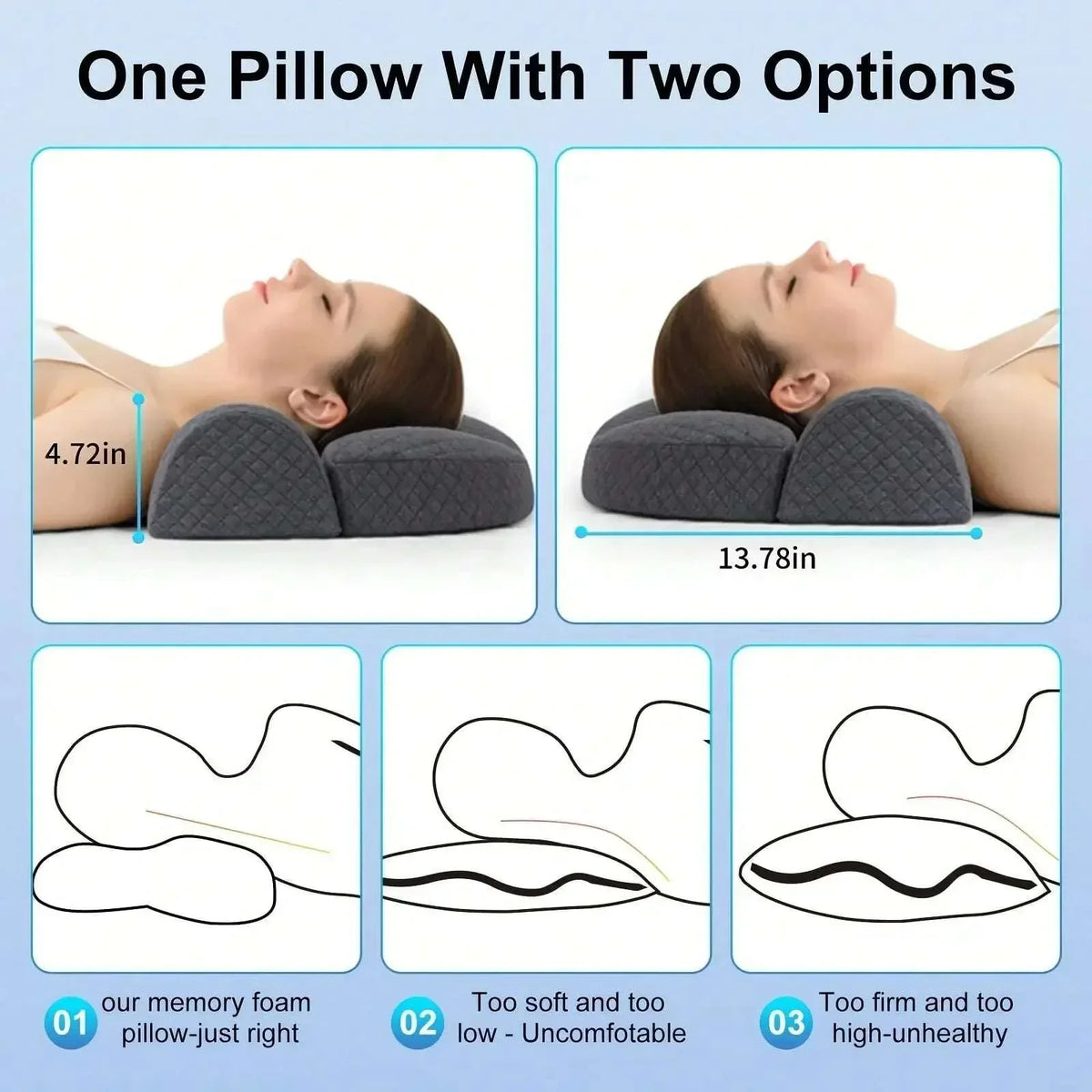 Adjustable Memory Foam Neck Pillow