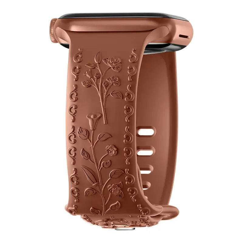Apple Watch Silicone Band - Floral Engraved - Stylish Design