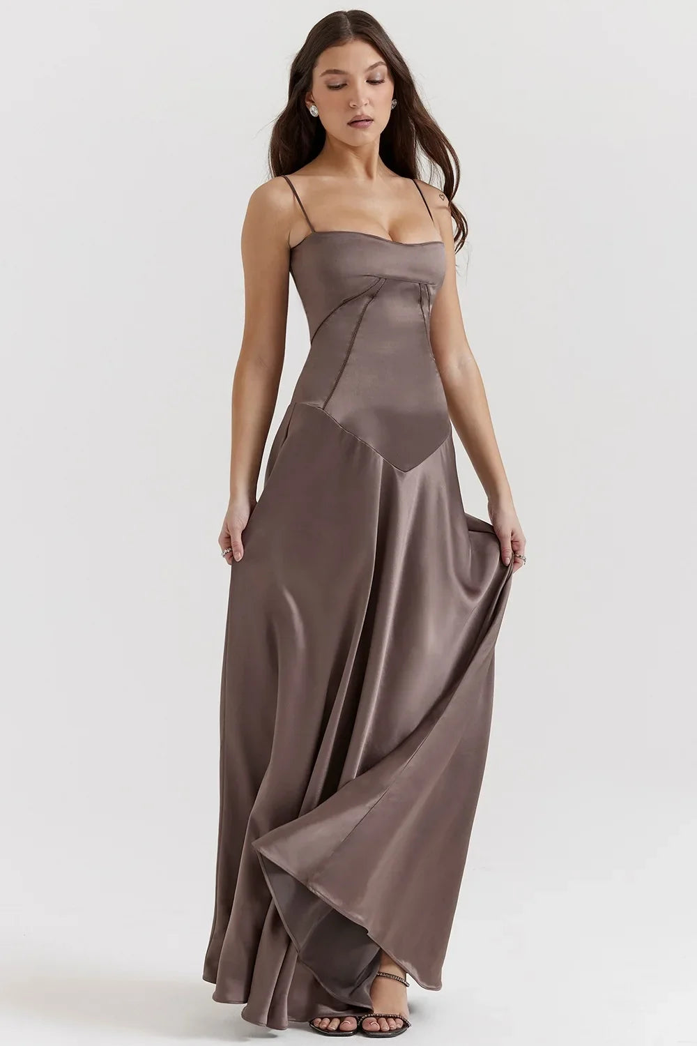 Women's new sexy slip dress slim backless dress long evening dress for women