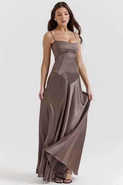 Women's new sexy slip dress slim backless dress long evening dress for women