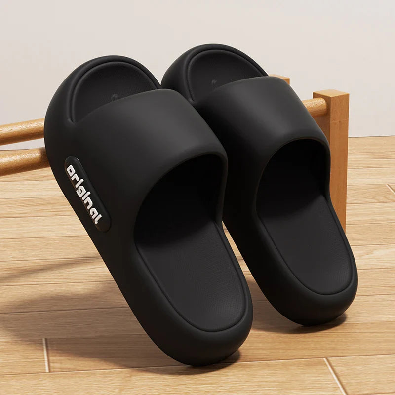 Thick Bottom Cloud Slippers Women Fashion Letter Print Platform Sandals Woman 2026 Comfortable Soft Sole Beach Pillow Slides