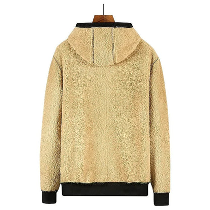 Men's Heavyweight Sherpa Fleece Lined Jackets Coats Windproof Zip Up Hoodie Winter Warm Hooded Sweatshirt Outerwear Outfits Tops