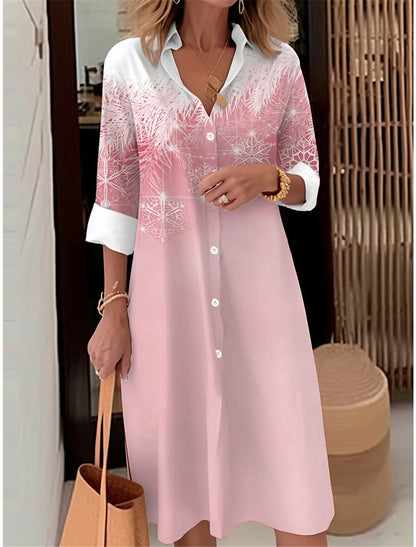 Autumn Elegant Long Sleeve Plaid Shirt Dress Flip Lapel Single Breasted Patchwork Dress Women's Comfortable Commuter Casual Robe