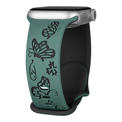 Apple Watch Engraved Silicone Strap - Comfortable Waterproof Band