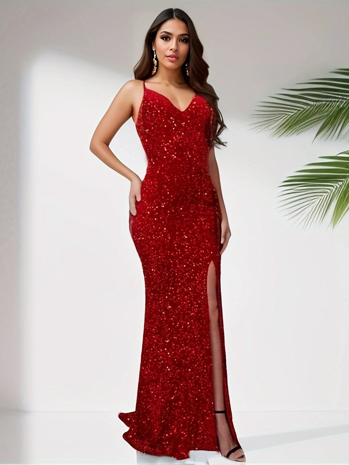 Dress for Women Split Sleeveless Prom Birthday Wedding Party Gown 2026