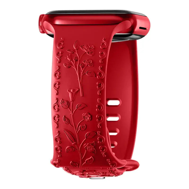 Apple Watch Silicone Band - Floral Engraved - Stylish Design