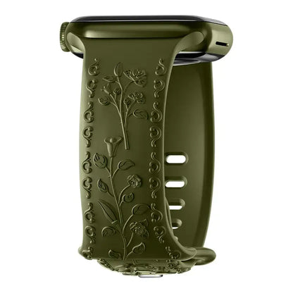 Apple Watch Silicone Band - Floral Engraved - Stylish Design