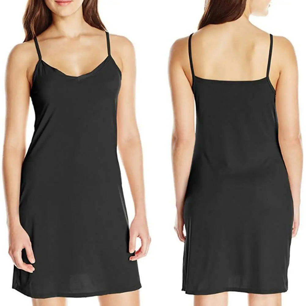 Plus Size Full Slips Dresses For Women Thin Summer Petticoat Underskirt Dress Sleeveless Inner Vest Dress
