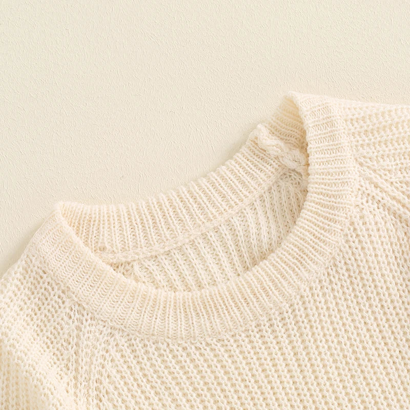 Baby Toddler Boys Girls Sweater Casual Contrast Color Stripes Warm Knitted Long Sleeve Pullover Top