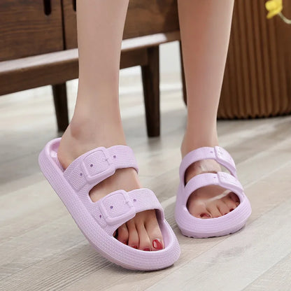 Comwarm New Women's Platform Slippers Outdoor Women's Sandals With Adjustable Buckle Summer Eva Soft Light Women Beach Slippers 2026