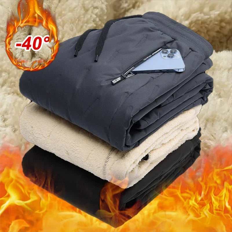 Sweatwear Winter Warm Lambswool Thicken Sweatpants Men Outdoors Casual Windproof Jogging Pants Brand High Quality Trousers Men