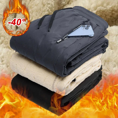 Sweatwear Winter Warm Lambswool Thicken Sweatpants Men Outdoors Casual Windproof Jogging Pants Brand High Quality Trousers Men