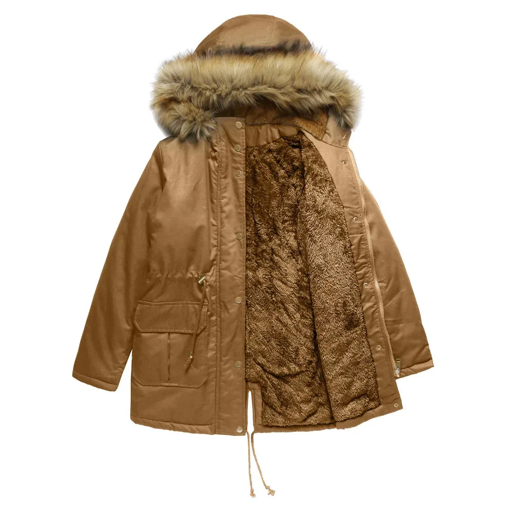 Women's Plush Winter Parka Coat