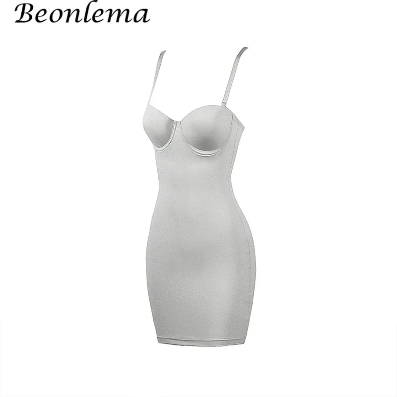 Short Bodycon Dress Backless Skinny Straps Solid Casual  Sleeveless Summer High Waist Club Slim Mini Dresses Ladies Basic