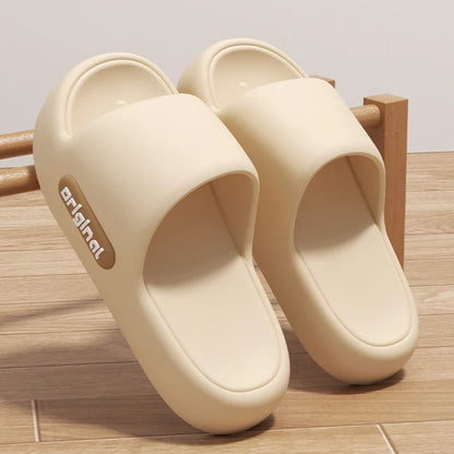 Thick Bottom Cloud Slippers Women Fashion Letter Print Platform Sandals Woman 2026 Comfortable Soft Sole Beach Pillow Slides
