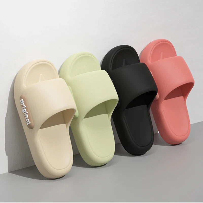 Thick Bottom Cloud Slippers Women Fashion Letter Print Platform Sandals Woman 2026 Comfortable Soft Sole Beach Pillow Slides