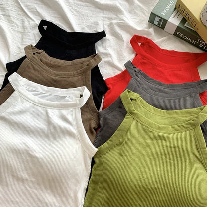 Women's Small Strap Vest Outdoor Wear Summer Beautiful Ba Sports Yoga Hanging Ne Top with Chest Pad Matching Underwear