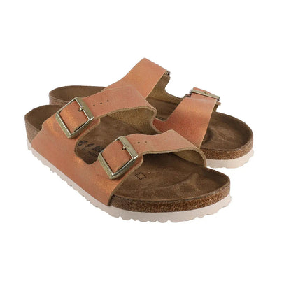 Birkenstock Arizona Suede Leather Sandals Washed Metallic Sea Copper 37 Regular/Wide