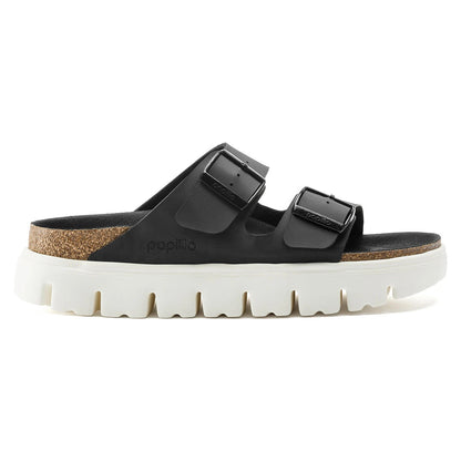 Birkenstock Women's Arizona Platform Birko-Flor Chunky Damasko Black Sandals