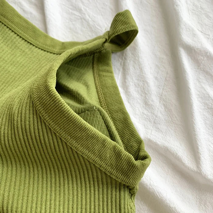 Women's Small Strap Vest Outdoor Wear Summer Beautiful Ba Sports Yoga Hanging Ne Top with Chest Pad Matching Underwear