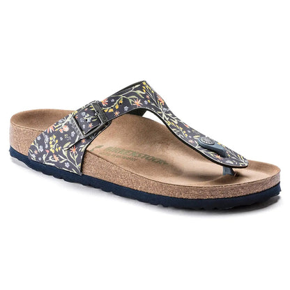 Birkenstock Gizeh Birko-Flor Vegan Watercolor Flower Navy Sandals