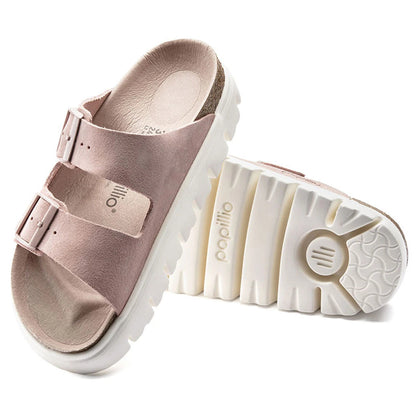 Birkenstock Women's Arizona Platform Suede Leather Soft Pink Sandals