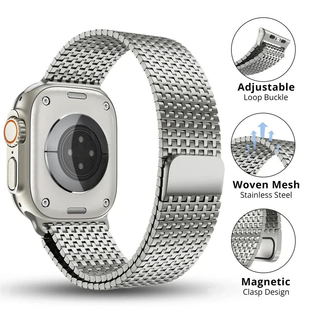 Apple Watch Stainless Steel Milanese Loop Band - Magnetic Clasp