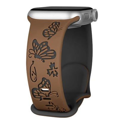 Apple Watch Engraved Silicone Strap - Comfortable Waterproof Band