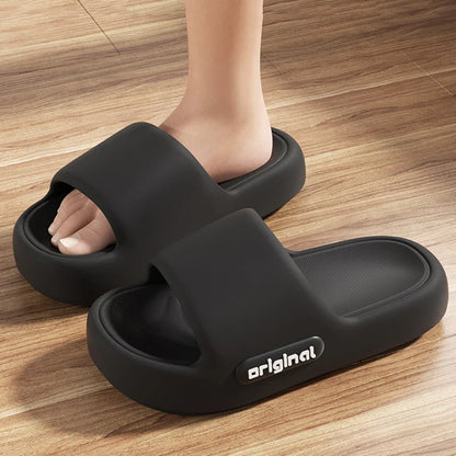 Thick Bottom Cloud Slippers Women Fashion Letter Print Platform Sandals Woman 2026 Comfortable Soft Sole Beach Pillow Slides