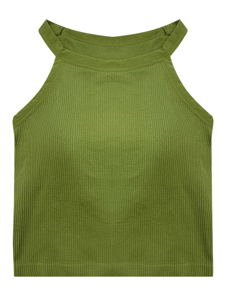 Women's Small Strap Vest Outdoor Wear Summer Beautiful Ba Sports Yoga Hanging Ne Top with Chest Pad Matching Underwear