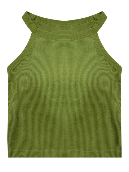 Women's Small Strap Vest Outdoor Wear Summer Beautiful Ba Sports Yoga Hanging Ne Top with Chest Pad Matching Underwear