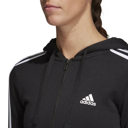 adidas Women's Essentials 3 Stripe Full Zip Hoodie