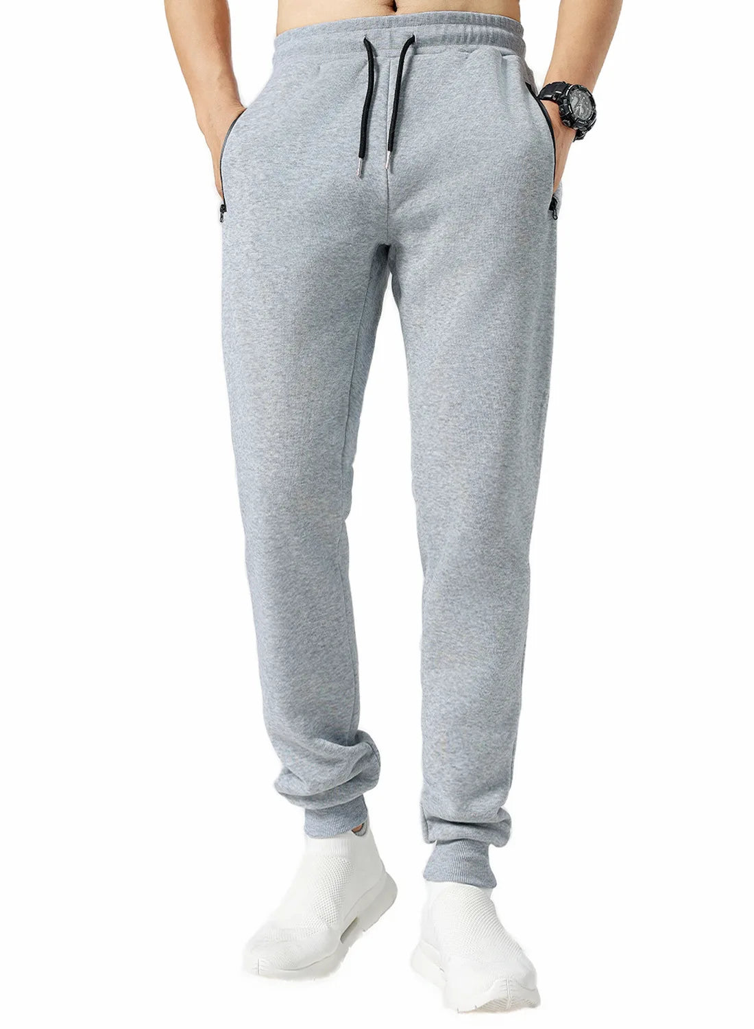 new Sweatpants Streetwear Trousers Men Pants Solid color Drawstring Zipper Pockets Cargo Pants Men Overalls Running pants