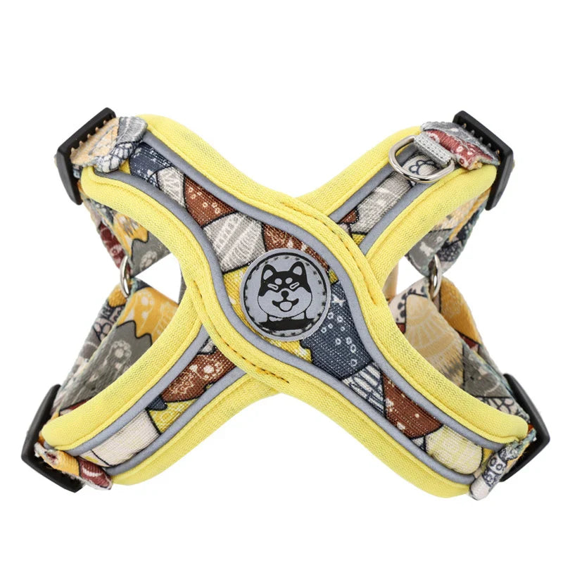 Luxury Pet Vest Harnesses for Small Medium Dogs Adjustable Mesh Puppy Dog Harness and Leash Set Shiba Inu Leads mascotas Chain