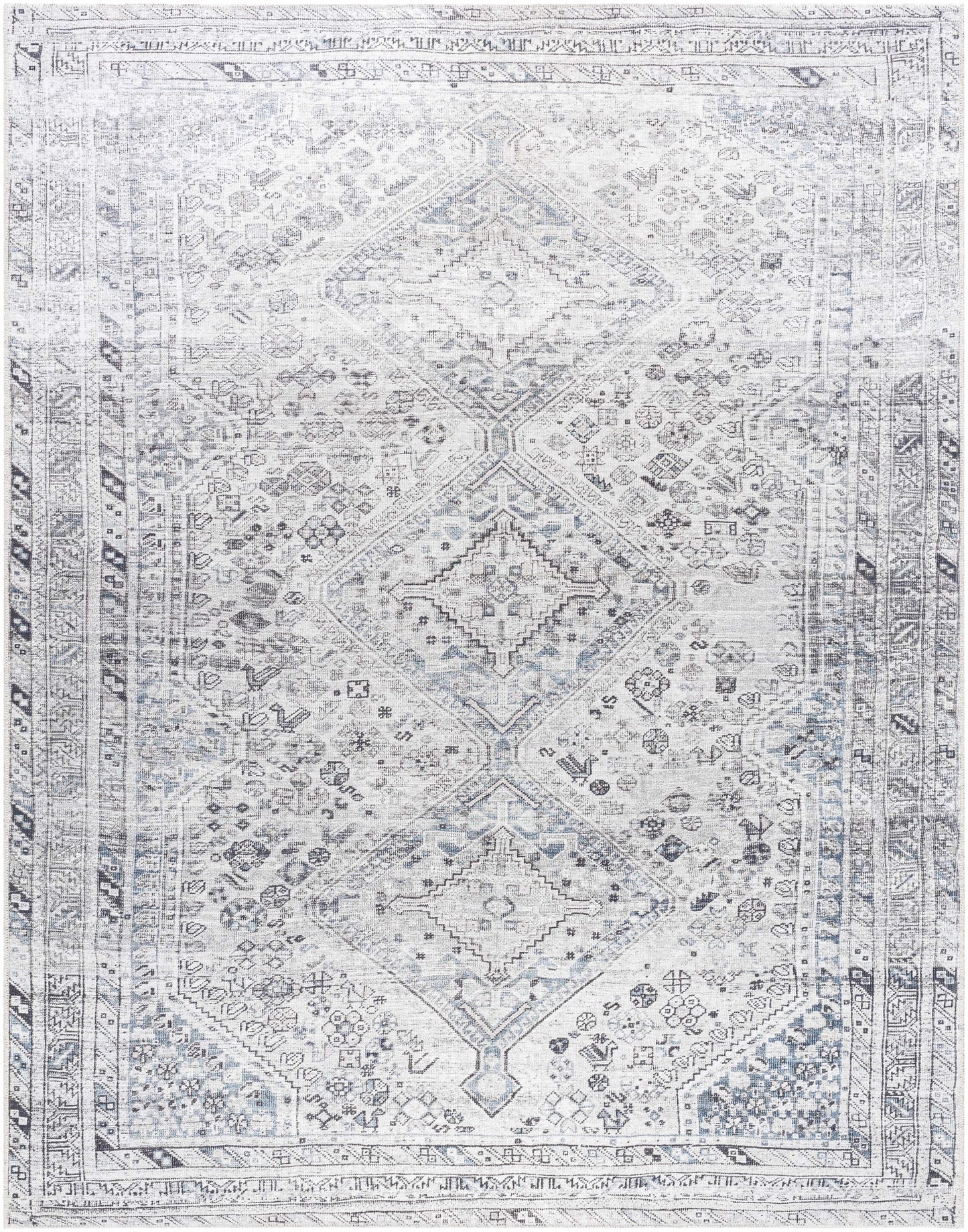 Barny Gray Denim Washable Rug - Clearance