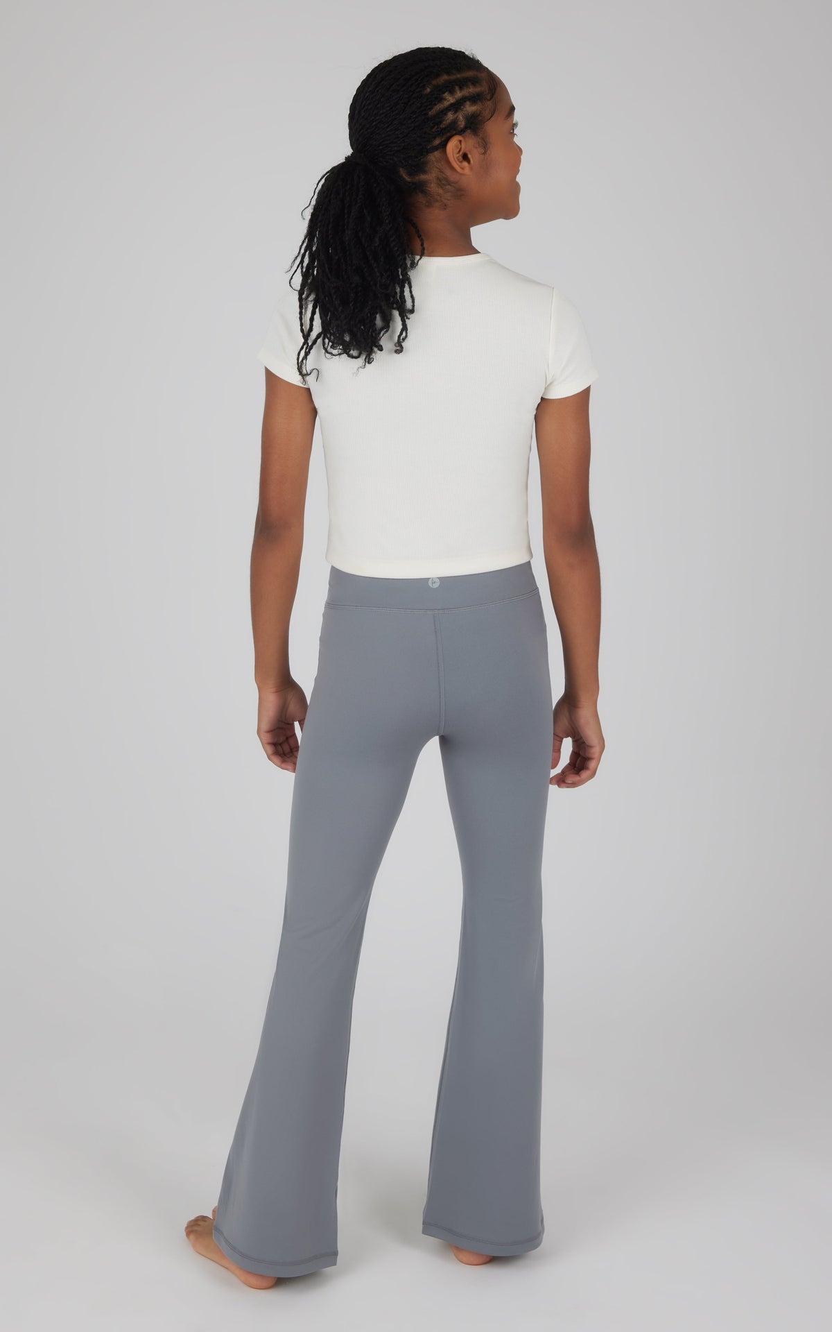 90 Degree by Reflex Girls 2 Pack Interlock Everyday Full Length Legging and Everyday Interlock High Waist Flared Pant