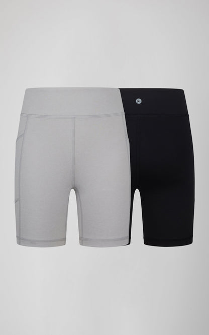 90 Degree by Reflex Girls 2 PK Interlock Side Pocket + Basic Bike Short