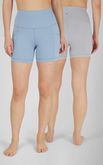 90 Degree by Reflex 2 PK Lux 5" One Classic and One Pocketed Shorts