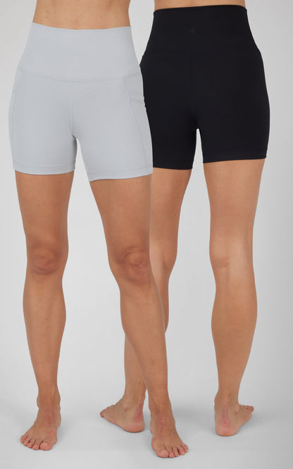 90 Degree by Reflex 2 PK Lux 5" One Classic and One Pocketed Shorts
