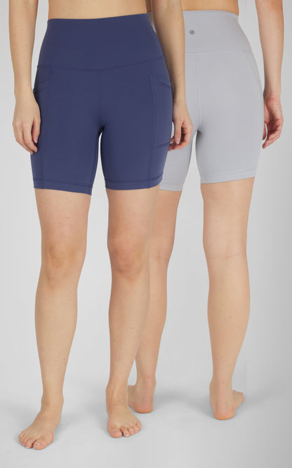 90 Degree by Reflex 2 PK 7" Lux Basic and Side Pocket Shorts