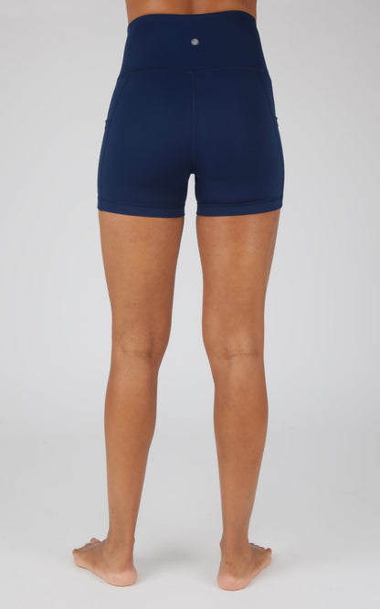 90 Degree by Reflex Lux Polygiene Tribeca High Waist 3 1/2" Short with Side Pockets