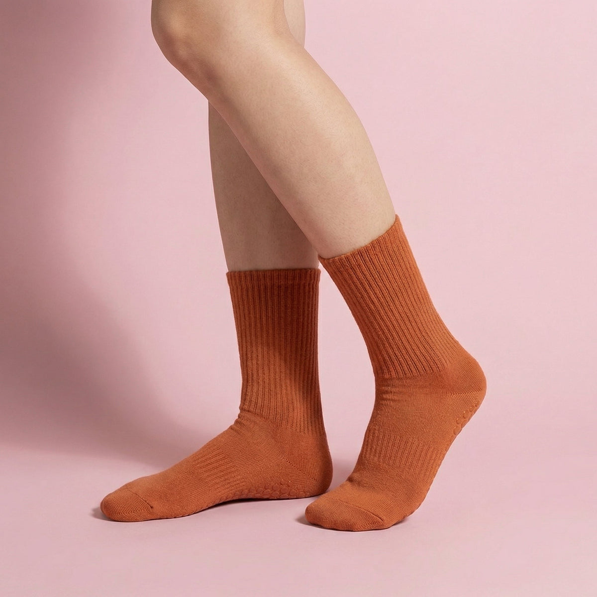 Anna-Kaci Multicolored 4-Pack Women's Anti-Slip Yoga Socks with Grips Comfortable Ribbed Design for Exercise and Indoor Use