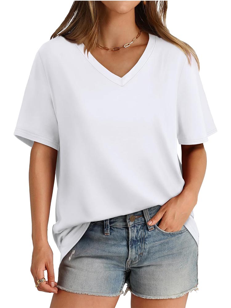 Womens V Neck Short Sleeve T Shirts
